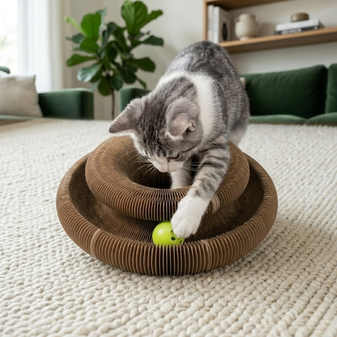 ClubPaws™ ScratchNest – Interactive Cat Scratcher & Play Lounge