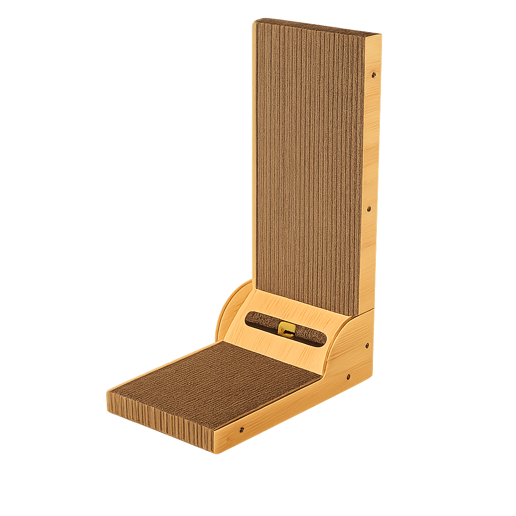 Cat Scratcher Board with Wooden Frame and Ball Track