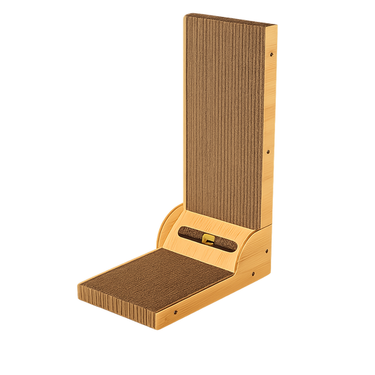 Cat Scratcher Board with Wooden Frame and Ball Track
