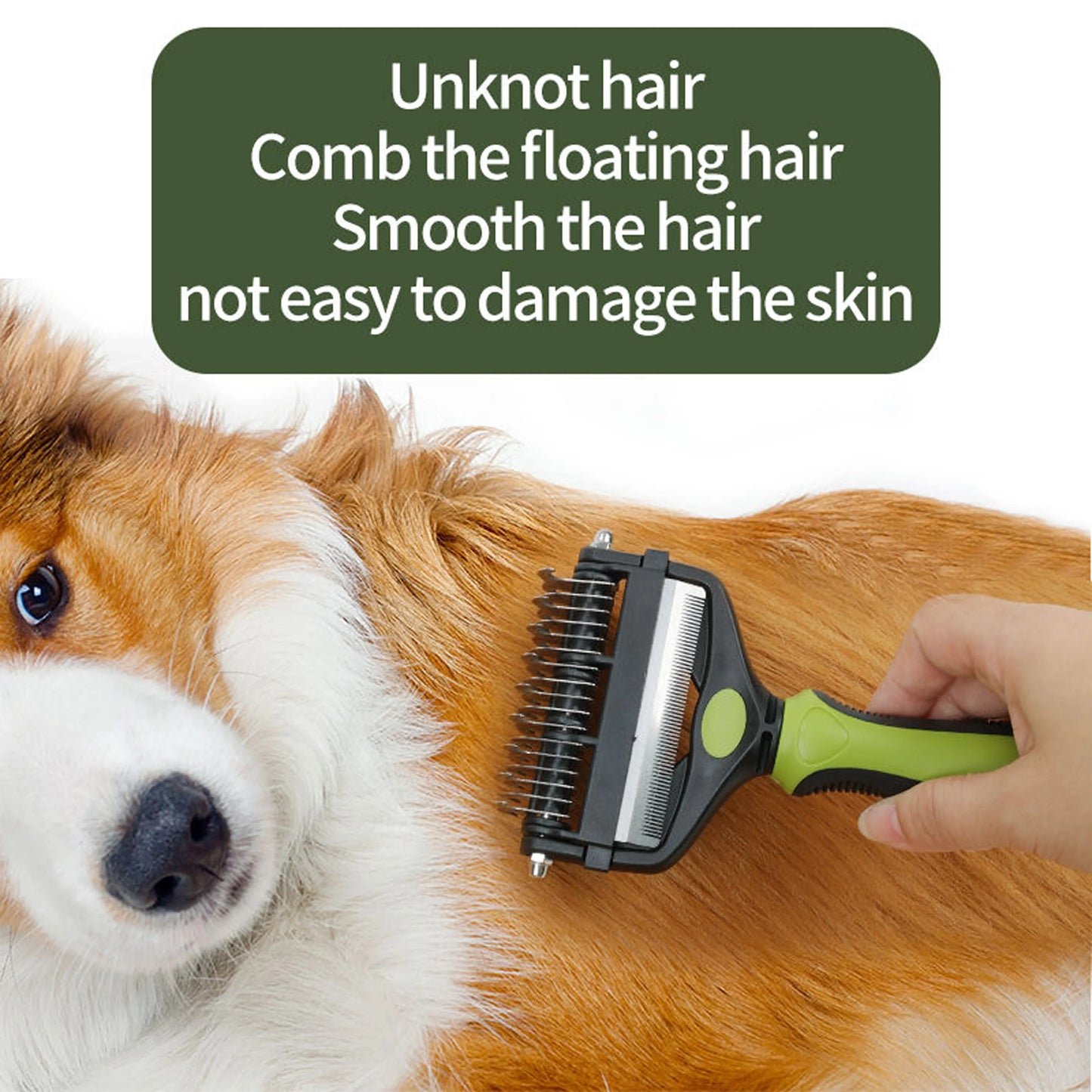 3-in-1 Pet Deshedding Brush Dog Cat Fur Remover Knot Cutter