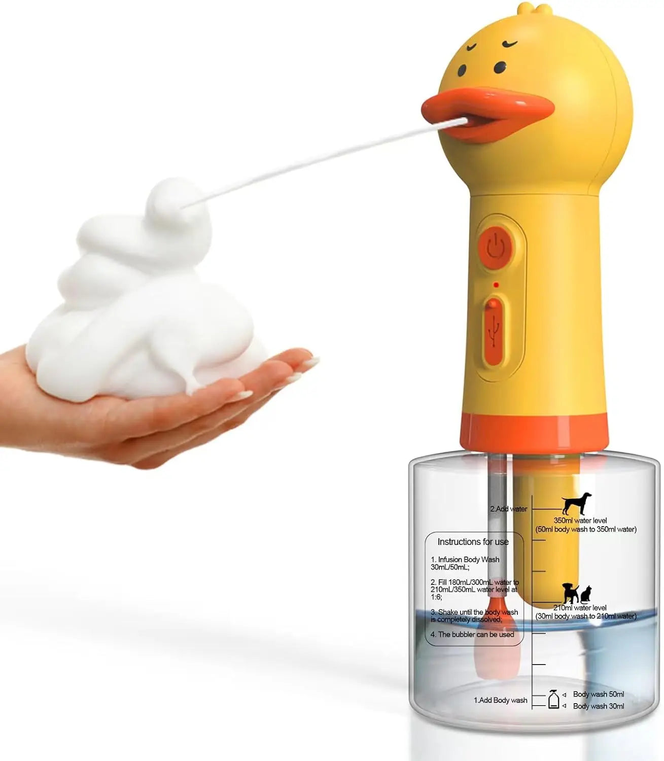 Dog Bath Foam Automatic Soap Dispenser USB Charging
