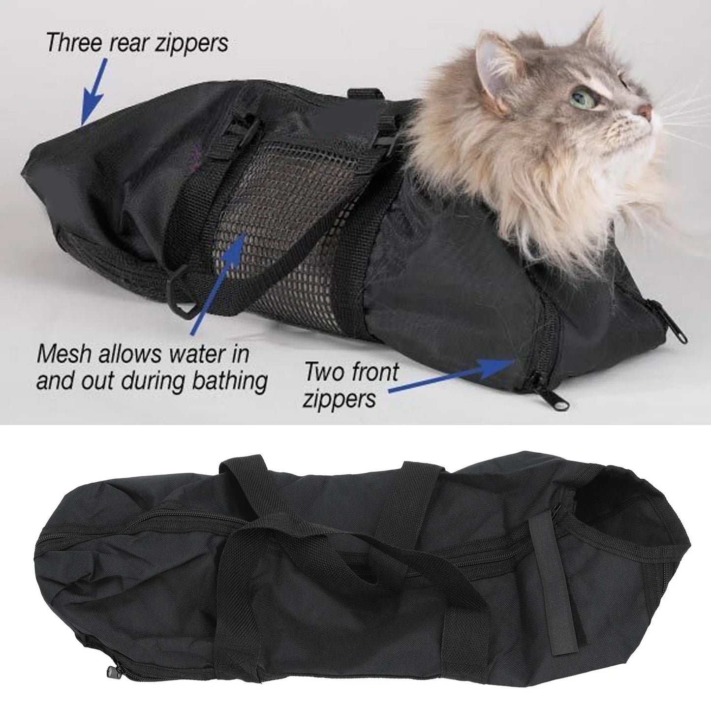 Cat Grooming Restraint Bag for Bathing & Trimming