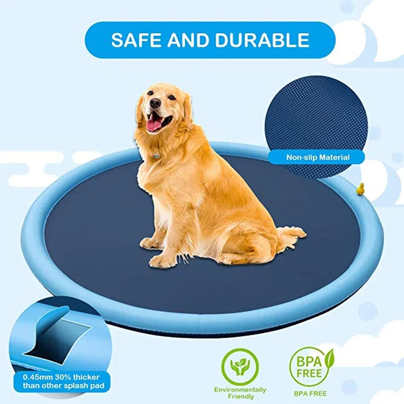 Dog Splash Pad Sprinkler Pool – Outdoor Cooling Mat