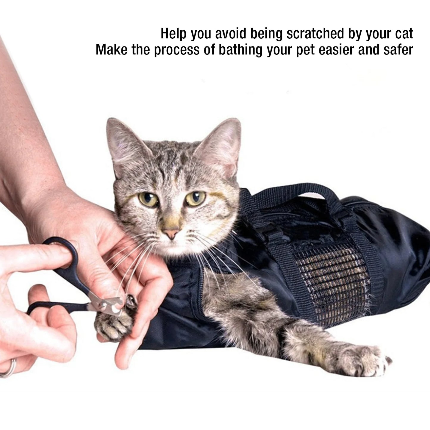 Cat Grooming Restraint Bag for Bathing & Trimming