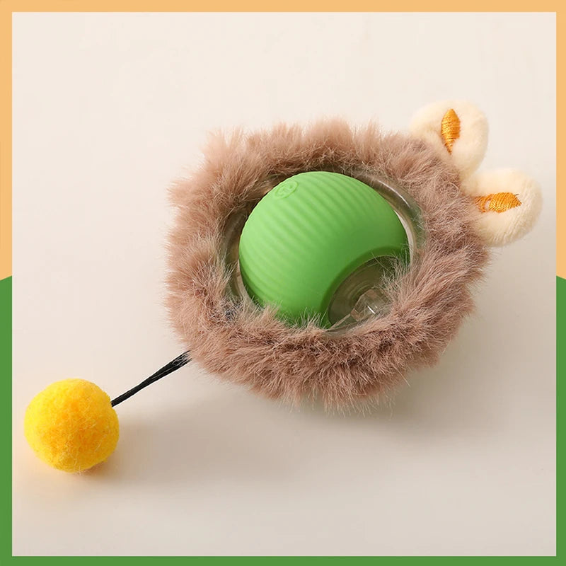 Interactive Cat Toy Ball with Hide and Seek Pouch – Motion Activated Rolling Ball