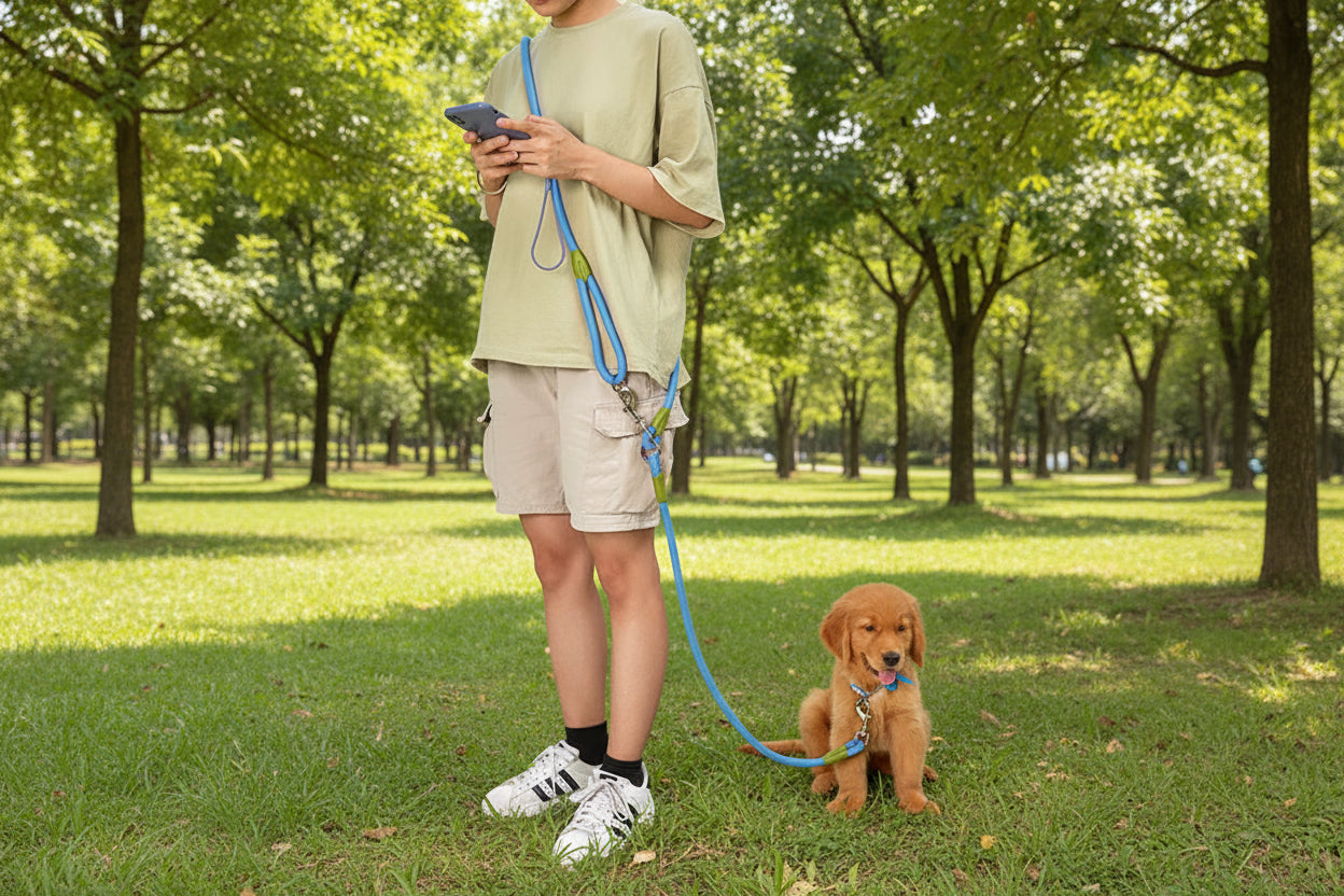 Nylon Reflective Dog Leash – Hands-Free – ClubPaws