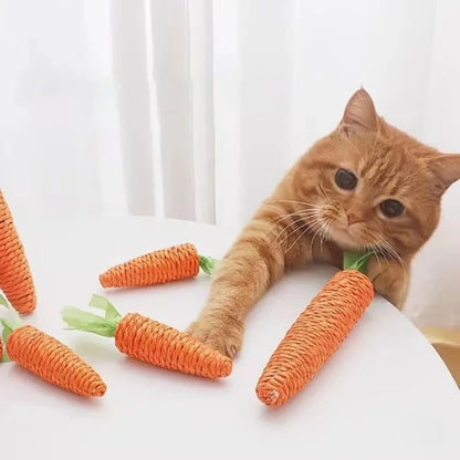 Cat Bite & Scratch Carrot Toy with Sound