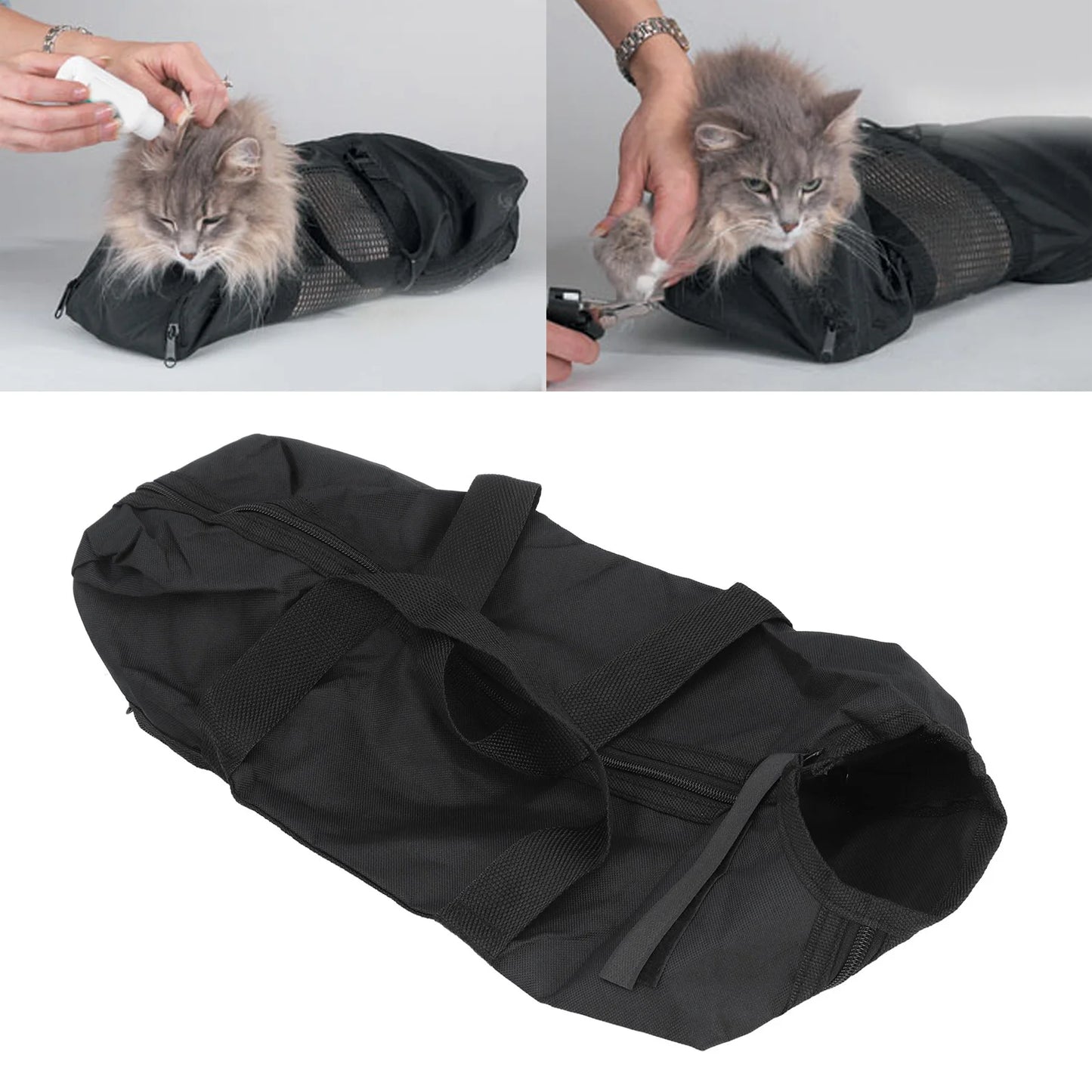 Cat Grooming Restraint Bag for Bathing & Trimming