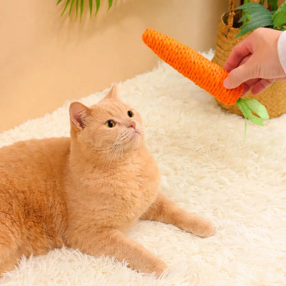 Cat Bite & Scratch Carrot Toy with Sound